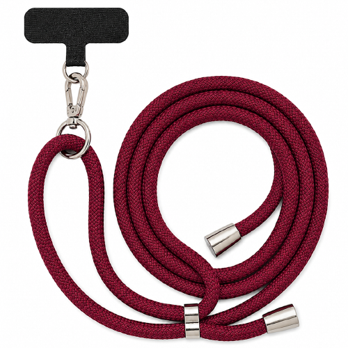 Braided Strap Lanyard  - Burgundy